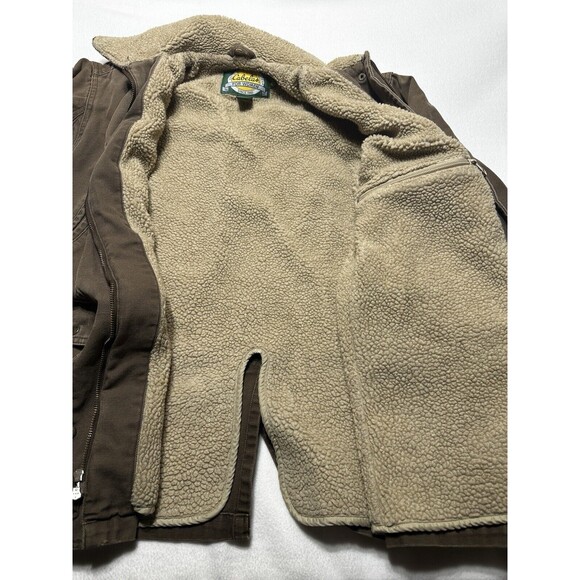 Cabela's Womens Brown Jacket Lined Sherpa Full Zip Collared Zip Size Small FLAWS - Picture 2 of 11